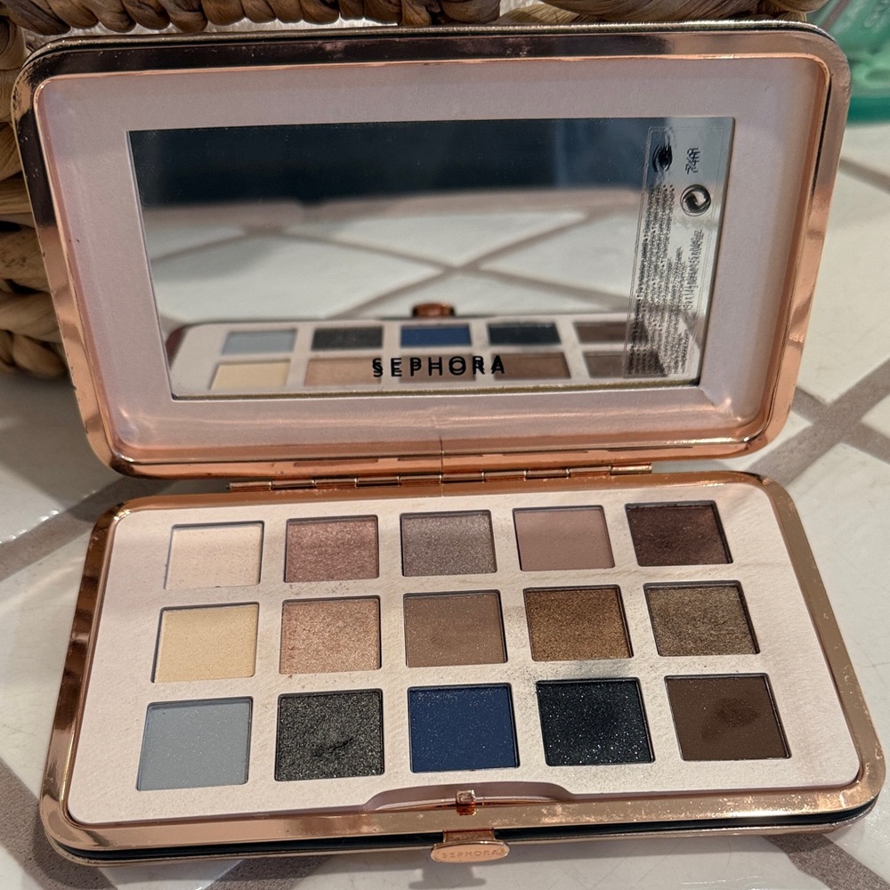 Sephora Eyeshadow Palette - Gold, Blue, and Brown Hues